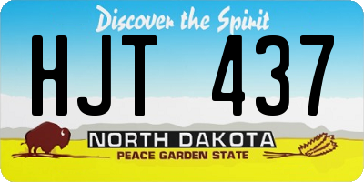 ND license plate HJT437