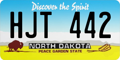 ND license plate HJT442