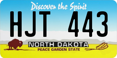 ND license plate HJT443