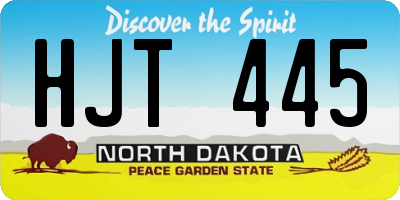 ND license plate HJT445