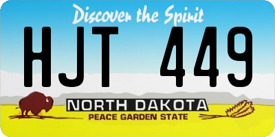 ND license plate HJT449