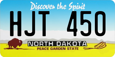 ND license plate HJT450