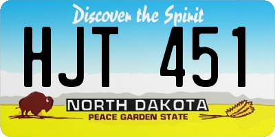 ND license plate HJT451