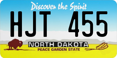 ND license plate HJT455