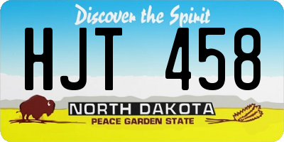 ND license plate HJT458