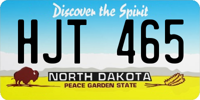 ND license plate HJT465