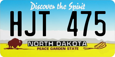 ND license plate HJT475