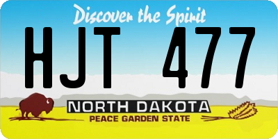 ND license plate HJT477