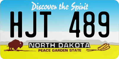 ND license plate HJT489