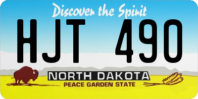 ND license plate HJT490