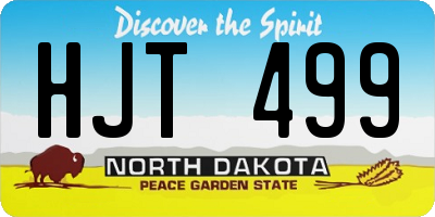 ND license plate HJT499