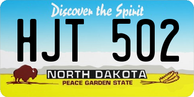 ND license plate HJT502