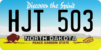 ND license plate HJT503