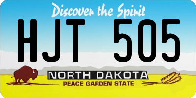 ND license plate HJT505