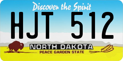 ND license plate HJT512