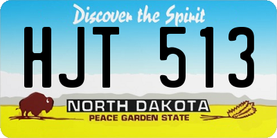 ND license plate HJT513