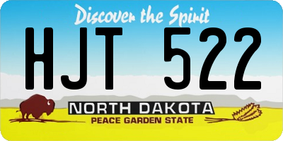 ND license plate HJT522