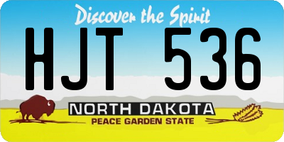 ND license plate HJT536