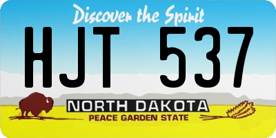 ND license plate HJT537