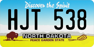 ND license plate HJT538