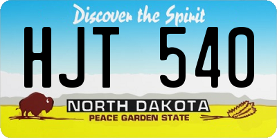 ND license plate HJT540