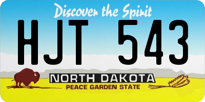 ND license plate HJT543