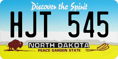 ND license plate HJT545