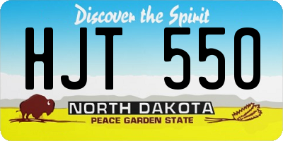 ND license plate HJT550