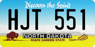 ND license plate HJT551