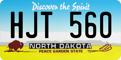 ND license plate HJT560