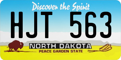 ND license plate HJT563