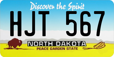 ND license plate HJT567