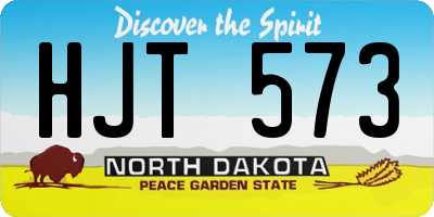 ND license plate HJT573