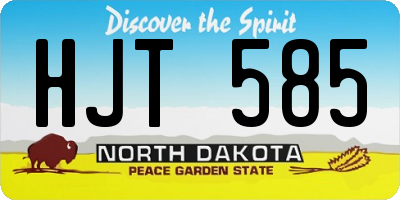 ND license plate HJT585