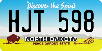 ND license plate HJT598