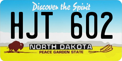 ND license plate HJT602