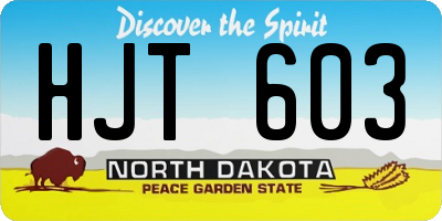ND license plate HJT603