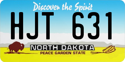 ND license plate HJT631