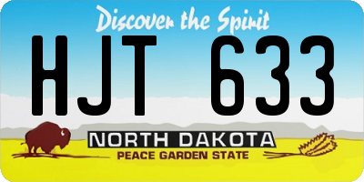 ND license plate HJT633