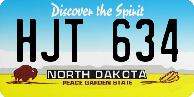 ND license plate HJT634