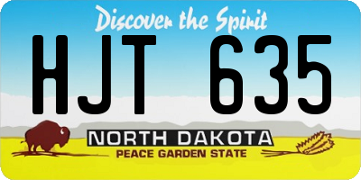 ND license plate HJT635