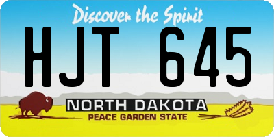 ND license plate HJT645