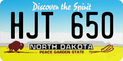 ND license plate HJT650