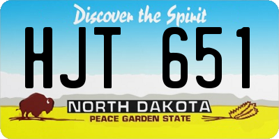 ND license plate HJT651