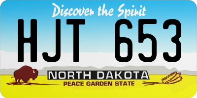 ND license plate HJT653