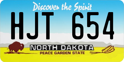 ND license plate HJT654