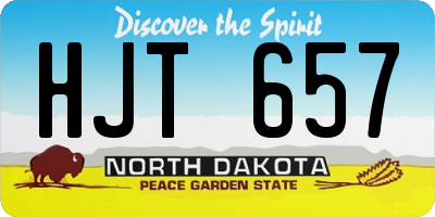 ND license plate HJT657