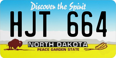 ND license plate HJT664