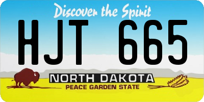 ND license plate HJT665