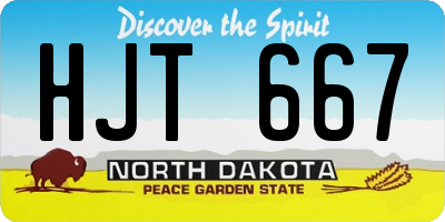 ND license plate HJT667